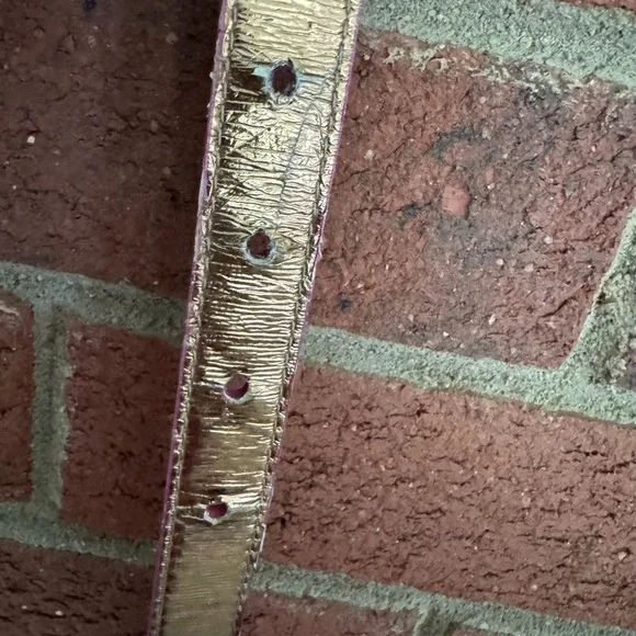 Michael Michael Kors Textured Pink Leather Belt - Picture 6 of 12